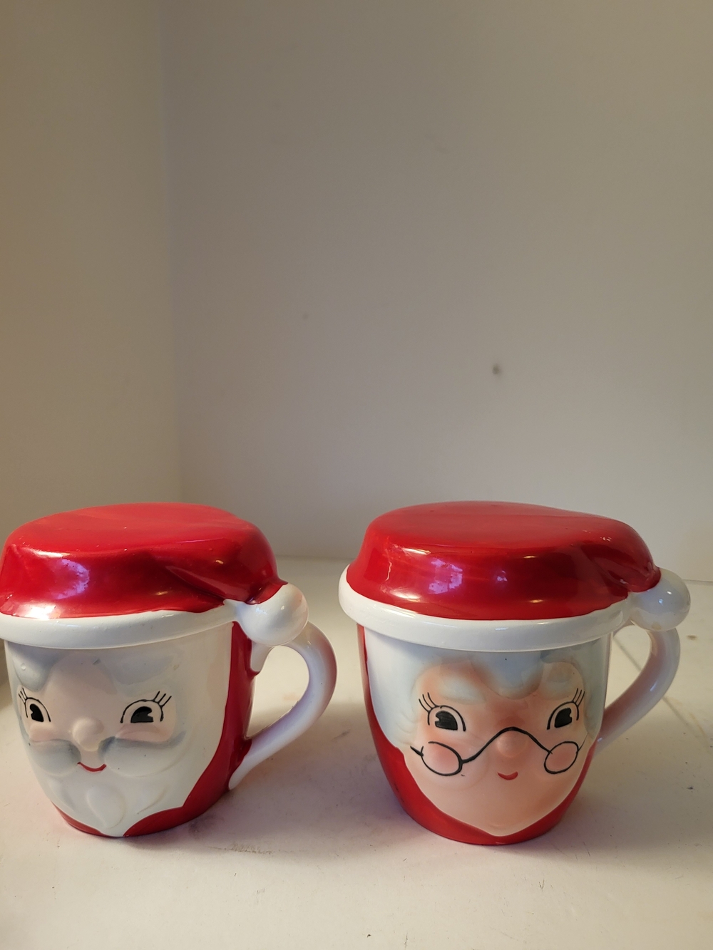 1950s Dansan Originals Santa&Mrs. Claus Sip N Smoke Mugs W/stickers